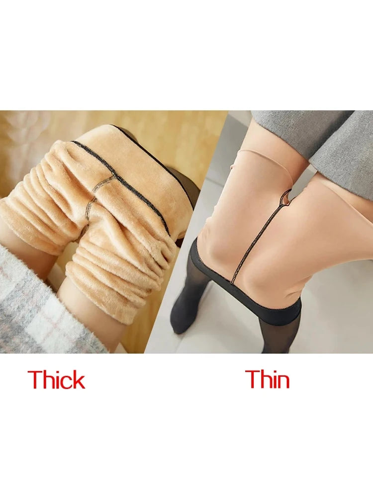 Legging Térmica Feminina de Inverno – Sexy, Translúcida com Forro Fleece | Cintura Alta, Slim Fit e Super Quentinha