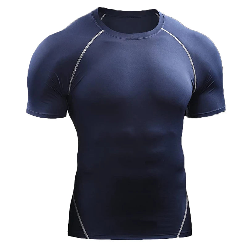 Camiseta Masculina Compressão 2025 – Secagem Rápida, Elástica e Respirável | Ideal para Treinos, Corrida e Academia