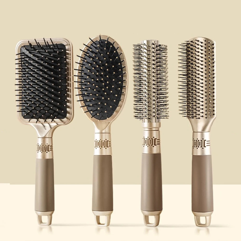 Escova Massageadora KLINA com Almofada de Ar – Antiestática, Oval/Round | Ideal para Salão, SPA e Estilo Diário