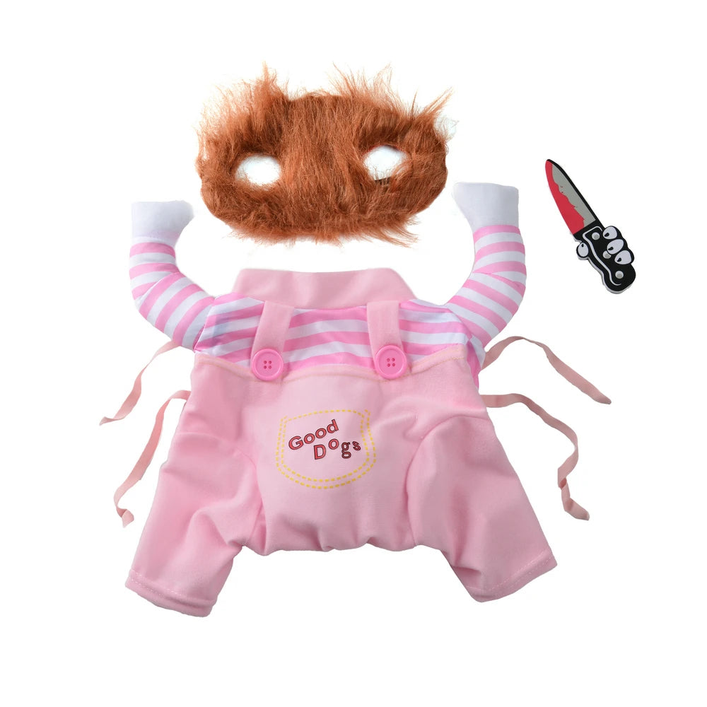 Fantasia de Halloween para Cachorros – Roupas Divertidas e Ajustáveis | Cosplay Pet para Bulldog, Pug e Cães Médios/Grandes