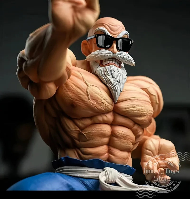 Boneco de anime Dragon Ball de 10 cm GK Muscle Master Roshi Goku Kame Sennin Figura de ação em PVC Modelo Bonecos infantis Brinquedos de presente