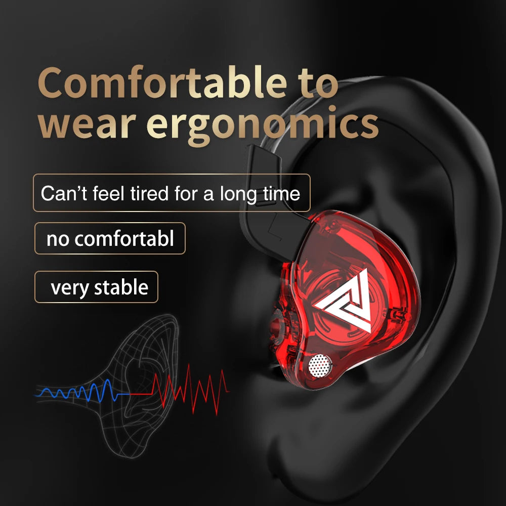 Fone de Ouvido Intra-Auricular QKZ AK6 – 6 Drivers Dinâmicos | Som HIFI com Microfone para Esportes e Monitoramento