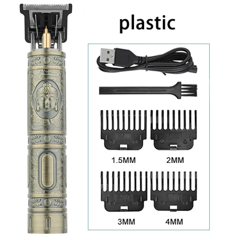 Máquina de Cortar Cabelo T9 LCD – Aparador Elétrico de Alta Precisão | Cabeça de Corte, Barbeador, Design Profissional para Homens