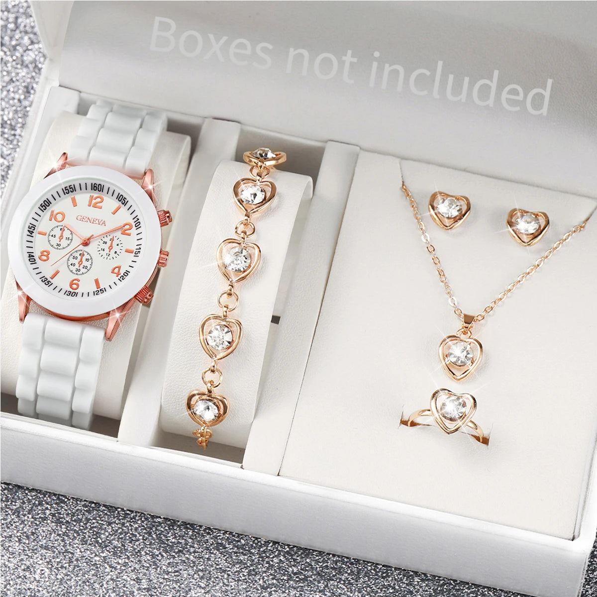 Kit com 5 ou 6 Relógios Femininos – Pulseira de Silicone, Estilo Fashion | Relógio Quartz Casual para Presente (Sem Caixa)