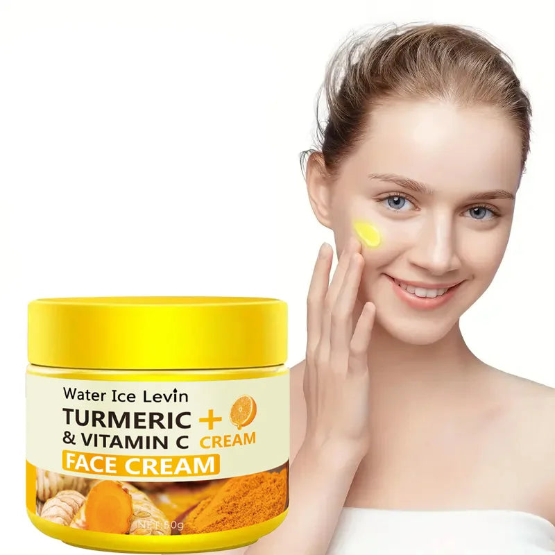 Creme Antienvelhecimento com Cúrcuma, Vitamina C, Colágeno e Ácido Hialurônico – 50g | Hidratante, Antirrugas e Iluminador Facial