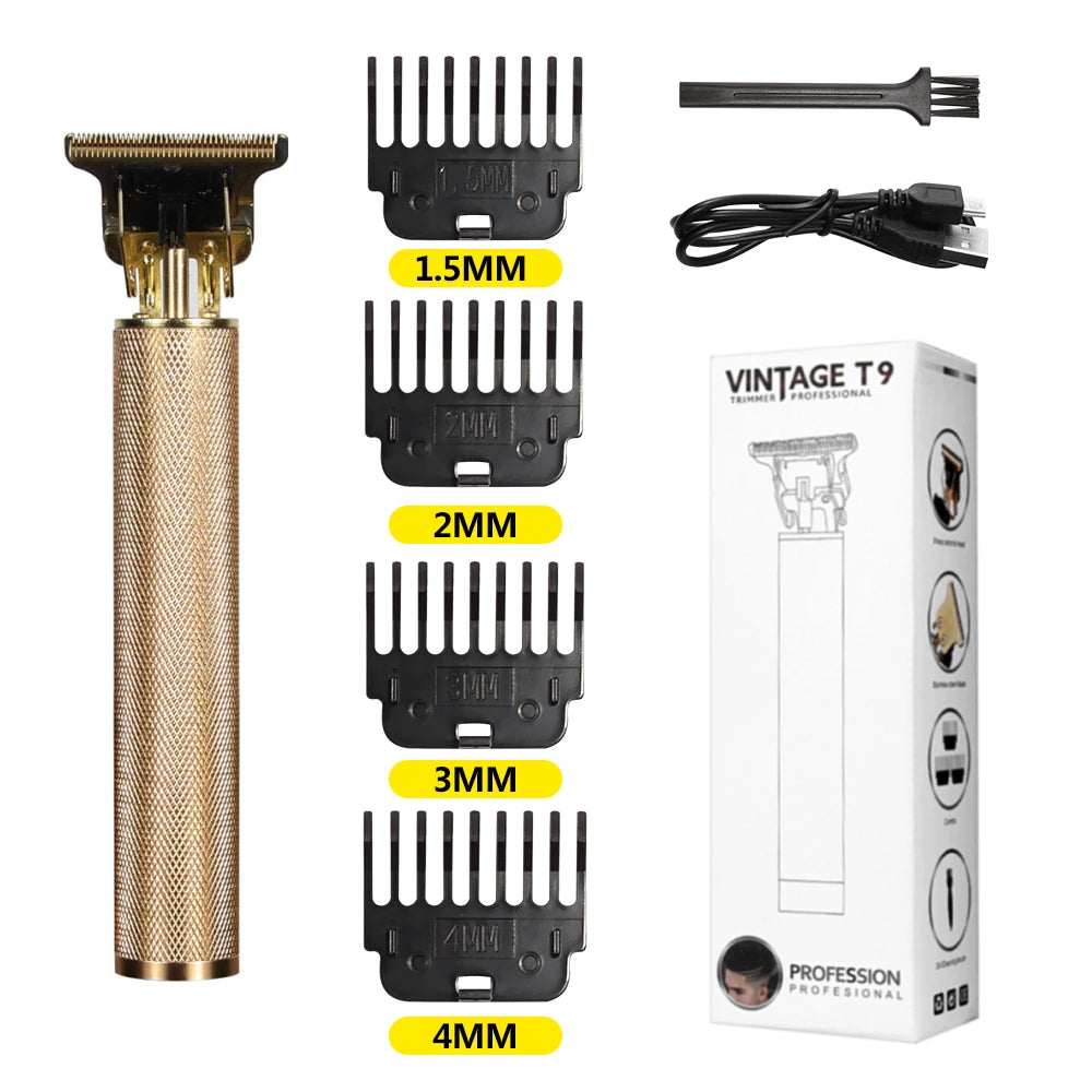 Máquina de Cortar Cabelo T9 LCD – Aparador Elétrico de Alta Precisão | Cabeça de Corte, Barbeador, Design Profissional para Homens