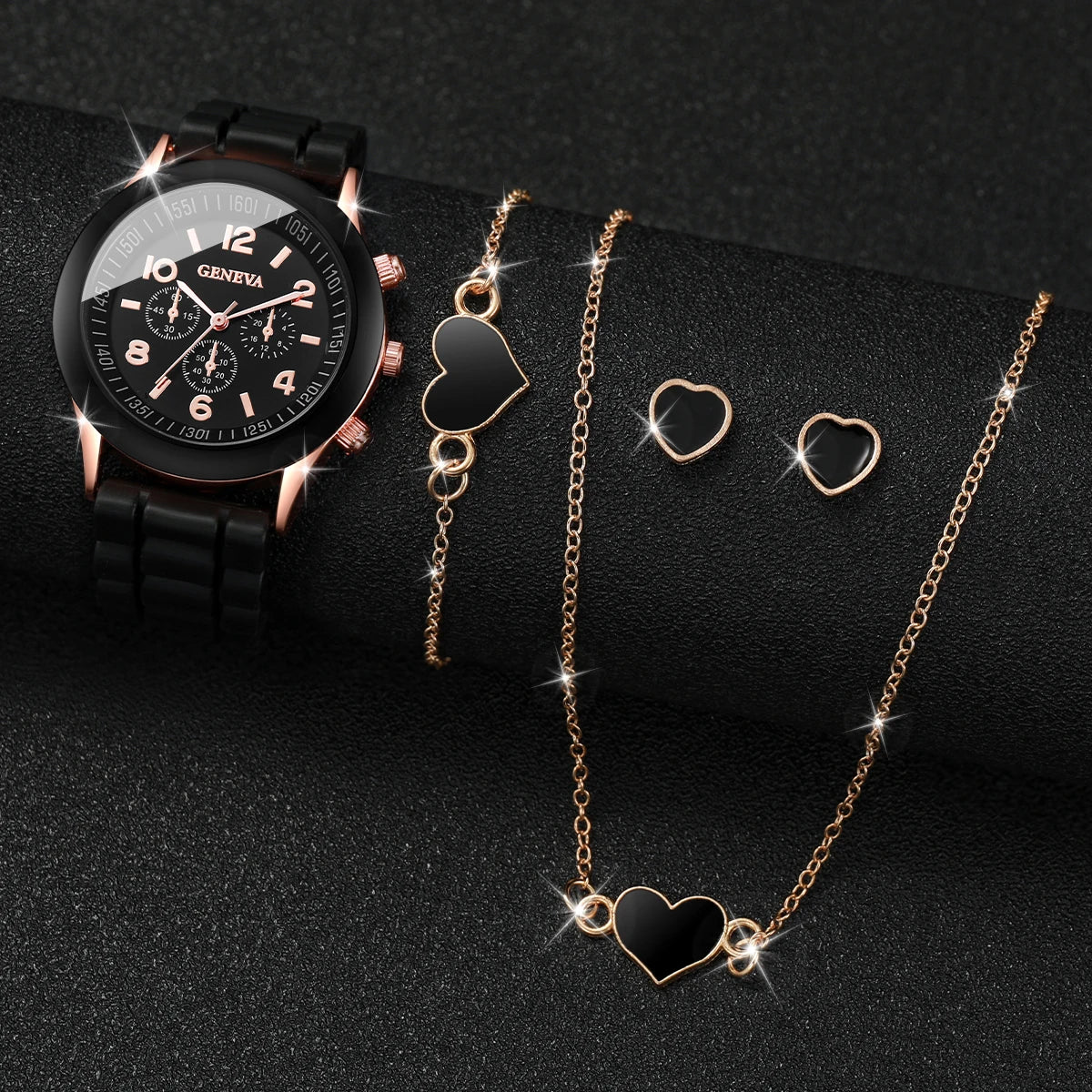 Kit com 5 ou 6 Relógios Femininos – Pulseira de Silicone, Estilo Fashion | Relógio Quartz Casual para Presente (Sem Caixa)