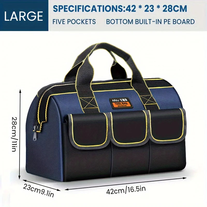 Bolsa de Ferramentas AIRAJ Multifuncional – Tecido Oxford 1680D Impermeável | Alta Capacidade e Resistência para Eletricistas e Técnicos