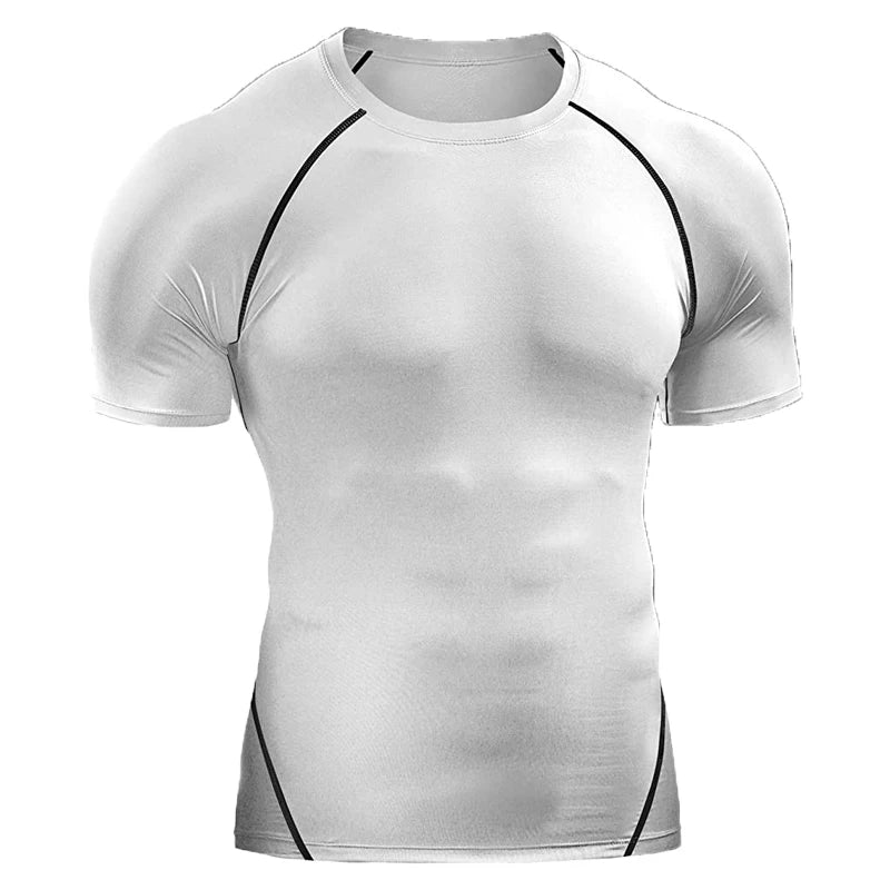 Camiseta Masculina Compressão 2025 – Secagem Rápida, Elástica e Respirável | Ideal para Treinos, Corrida e Academia