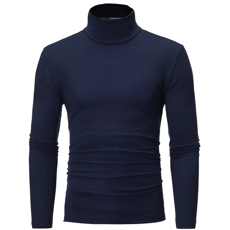 Blusa Térmica Masculina de Inverno – Gola Alta, Manga Longa, Slim Fit | Roupa Térmica Leve para Dias Frios