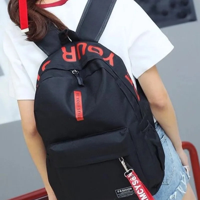 Mochila Unissex Estilo Coreano – Grande Capacidade para Escola ou Dia a Dia