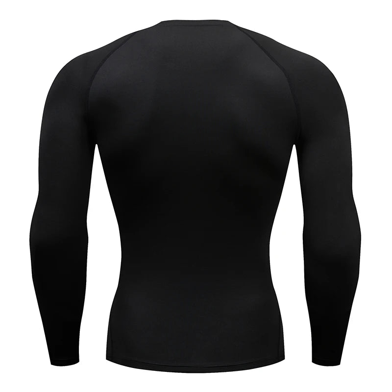 Camiseta Masculina de Compressão com Manga Longa – Fitness, Corrida e Academia | Tecido Elástico e Respirável para Treinos