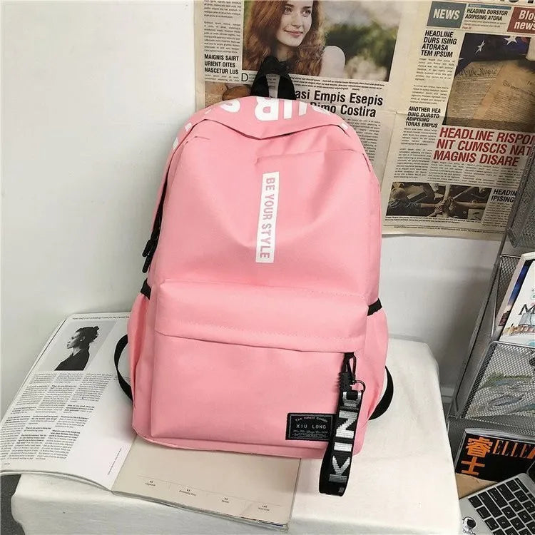 Mochila Unissex Estilo Coreano – Grande Capacidade para Escola ou Dia a Dia