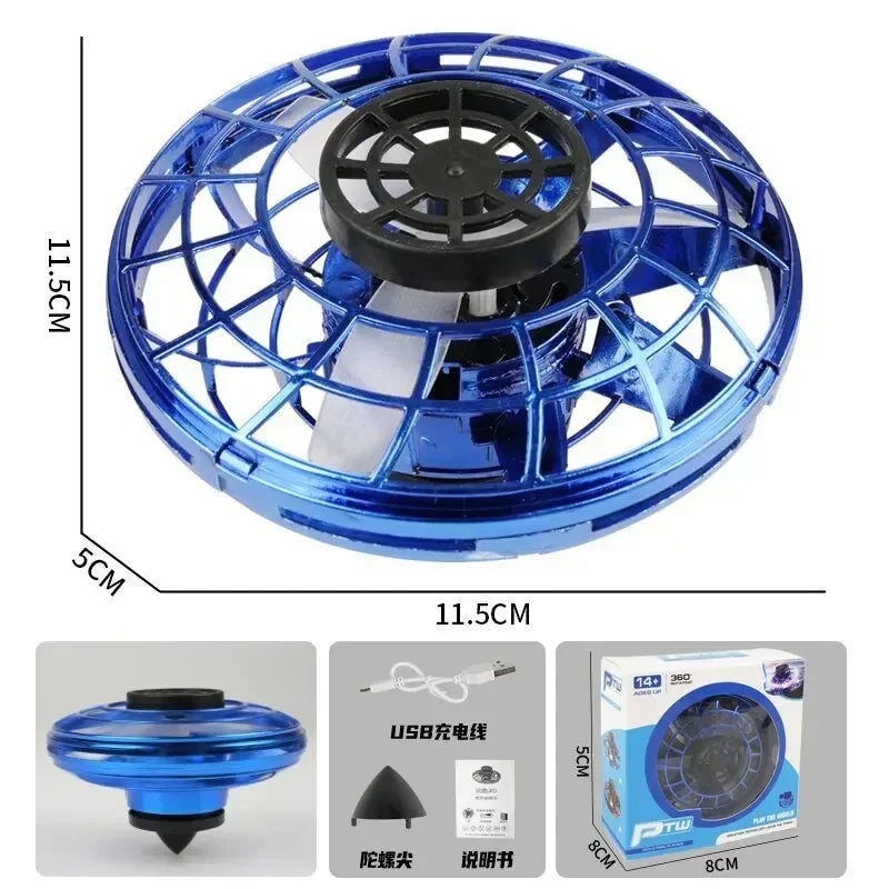 Flying Spinner UFO Mini Drone,Flying Spinner Hand Operated Drones Indoor Outdoor Cool Stuff Mini Drones Toys Birthday Gifts