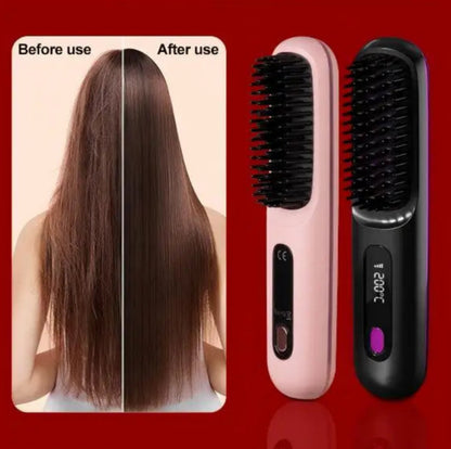 Electric Hot Comb Multifunctional Negative Ion Straight Hair Straightener Comb Anti-Scalding Styling Tool Straightening Brush