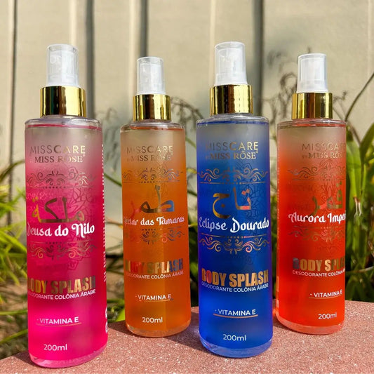 Body Splash Árabe Miss Rôse – Colônia Desodorante 200ml | Fragrância Oriental Intensa e Elegante