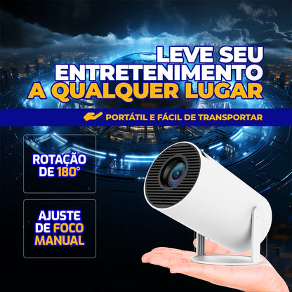 Mini Projetor Portátil Fullcam 4k Android Full Hd Smart Wifi Cinema Home Hy300