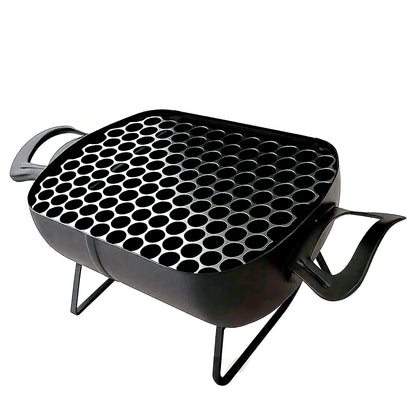 Churrasqueira Portátil Pequena A Carvão Ideal Para Churrasco Em Família Compacta E Resistente Para Grelhar Carne Frango Linguiça Peixe Em Casa Quintal Varanda Camping Viagem Praia E Áreas Externas