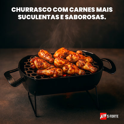 Churrasqueira Portátil Pequena A Carvão Ideal Para Churrasco Em Família Compacta E Resistente Para Grelhar Carne Frango Linguiça Peixe Em Casa Quintal Varanda Camping Viagem Praia E Áreas Externas