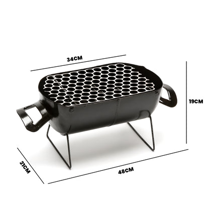 Churrasqueira Portátil Pequena A Carvão Ideal Para Churrasco Em Família Compacta E Resistente Para Grelhar Carne Frango Linguiça Peixe Em Casa Quintal Varanda Camping Viagem Praia E Áreas Externas