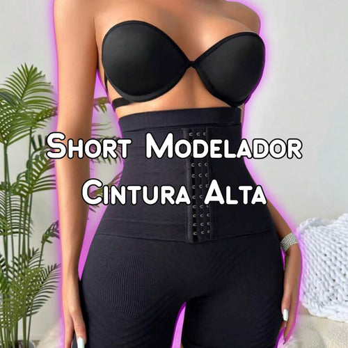 Short Modelador Cintura Alta Levanta Empina Destaca Bumbum
