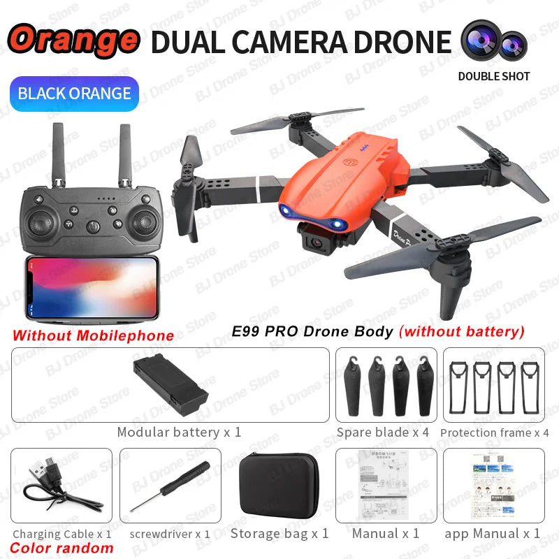Drone E99Pro 2024 – Câmera 4K, Wi-Fi FPV, Dobrável com Estabilizador de Altura e Controle Remoto