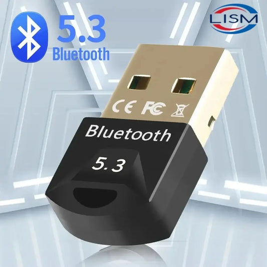Adaptador Bluetooth USB 5.3 para PC – Receptor e Transmissor de Áudio | Compatível com Bluetooth 5.0, Teclado, Mouse e Alto-falante