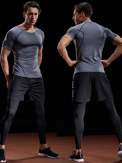 Camiseta Masculina Compressão 2025 – Secagem Rápida, Elástica e Respirável | Ideal para Treinos, Corrida e Academia
