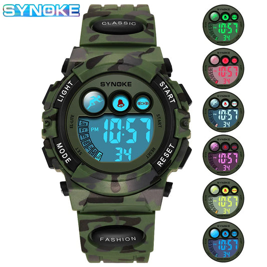Relógio Digital Infantil SYNOKE – Esportivo Colorido à Prova d’Água 50M | Ideal para Meninos e Meninas
