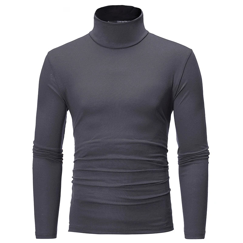 Blusa Térmica Masculina de Inverno – Gola Alta, Manga Longa, Slim Fit | Roupa Térmica Leve para Dias Frios