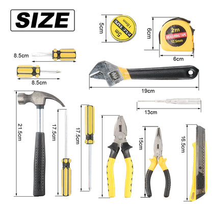 Kit de Ferramentas 8/9/12/13 Peças – Uso Doméstico e Automotivo | Maleta Plástica Organizada para Reparos em Casa e no Carro