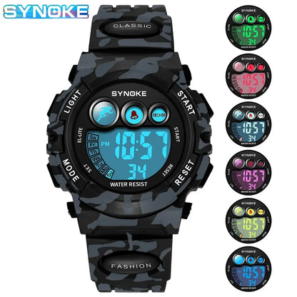 Relógio Digital Infantil SYNOKE – Esportivo Colorido à Prova d’Água 50M | Ideal para Meninos e Meninas