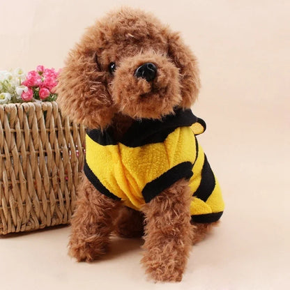 Fantasia de Abelhinha para Pets – Casaco com Capuz em Fleece | Roupa de Halloween, Cosplay e Inverno para Cães e Gatos