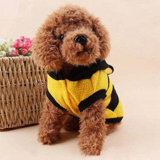Fantasia de Abelhinha para Pets – Casaco com Capuz em Fleece | Roupa de Halloween, Cosplay e Inverno para Cães e Gatos