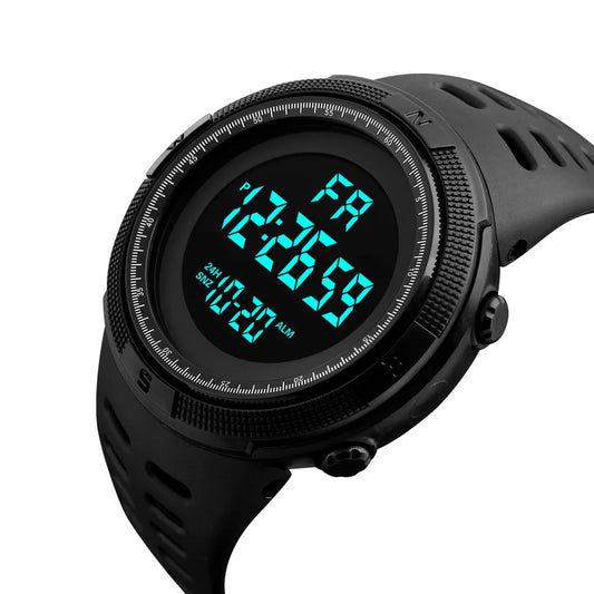 Relógio Digital Masculino Militar – LED Multifuncional com Iluminação | Esportivo para Homens e Jovens