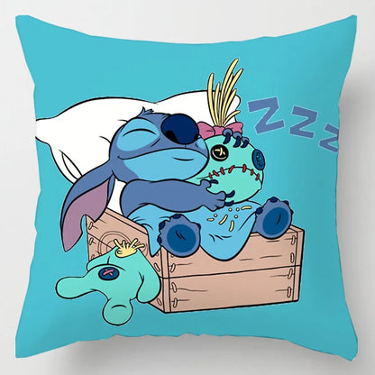Anime Figure Disney Stitch Double Sided Print Pillowcase Kawaii Stitch Pillow Pillowcase Children Room Interior Decoration Gifts