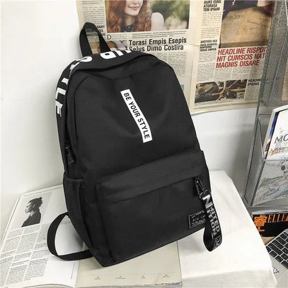 Mochila Unissex Estilo Coreano – Grande Capacidade para Escola ou Dia a Dia