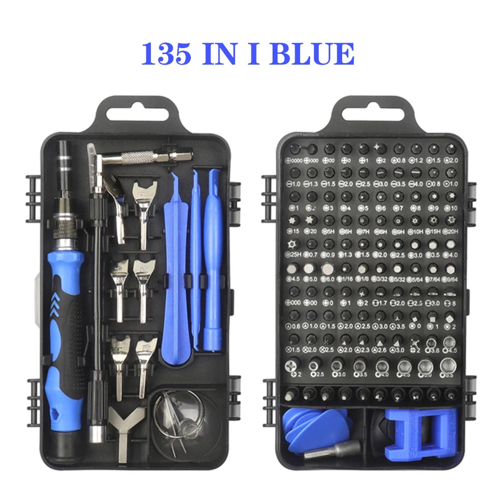 Kit de Chaves de Precisão 25/115/135/140 em 1 – Bits Magnéticos Torx e Phillips | Ferramentas para Celular, PC e Reparos Eletrônicos
