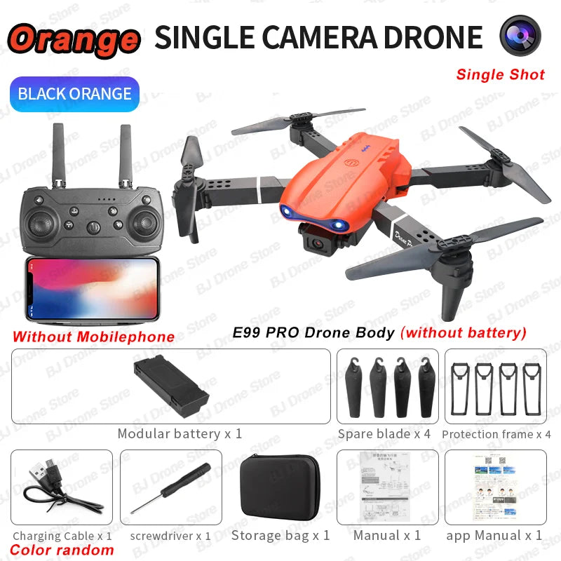 Drone E99Pro 2024 – Câmera 4K, Wi-Fi FPV, Dobrável com Estabilizador de Altura e Controle Remoto