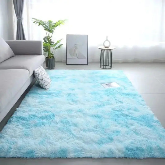 Tapete VIKAMA Lavável – Seda e Lã | Antiderrapante Tie-Dye para Quarto Infantil, Sala e Quarto