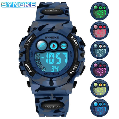 Relógio Digital Infantil SYNOKE – Esportivo Colorido à Prova d’Água 50M | Ideal para Meninos e Meninas