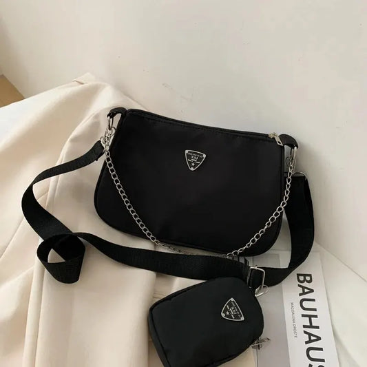 Bolsa Tiracolo Feminina em Nylon – Estilo Casual e Portátil | Ideal para Estudantes, Passeios e Uso Diário