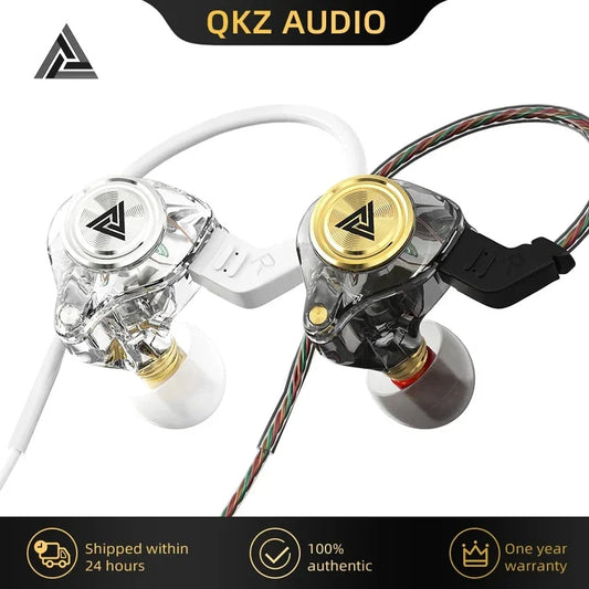 Fone de Ouvido com Fio QKZ AK3 – Áudio HiFi, Microfone Integrado e Cancelamento de Ruído | Som Profissional para Música e Chamadas