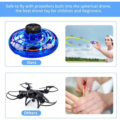 Flying Spinner UFO Mini Drone,Flying Spinner Hand Operated Drones Indoor Outdoor Cool Stuff Mini Drones Toys Birthday Gifts
