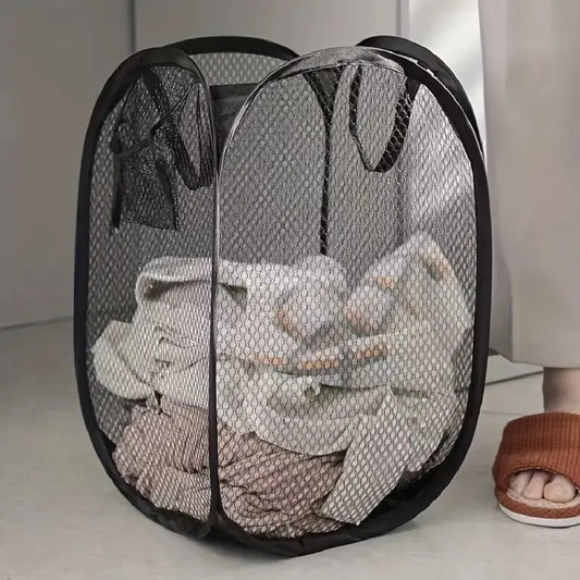 Cesto de Roupa Suja Dobrável – Tela Pop-Up com Grande Capacidade para Organização