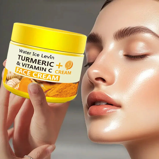 Creme Antienvelhecimento com Cúrcuma, Vitamina C, Colágeno e Ácido Hialurônico – 50g | Hidratante, Antirrugas e Iluminador Facial