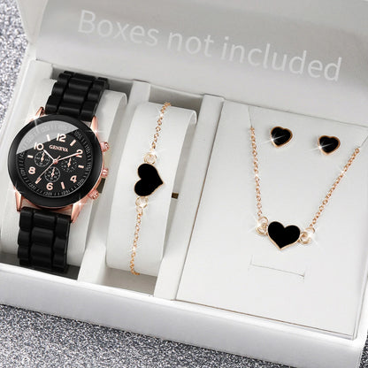 Kit com 5 ou 6 Relógios Femininos – Pulseira de Silicone, Estilo Fashion | Relógio Quartz Casual para Presente (Sem Caixa)