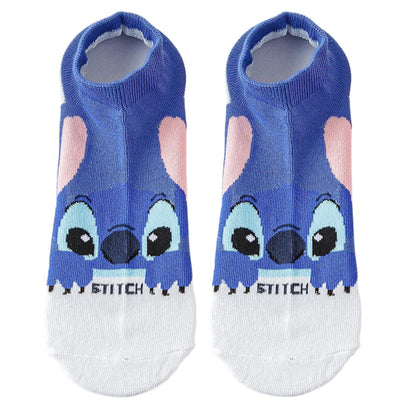 Kit com 10 Meias Curtas Lilo & Stitch – Unissex, Estilo Street e Anime