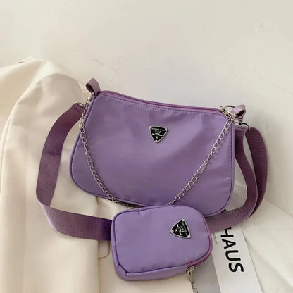 Bolsa Tiracolo Feminina em Nylon – Estilo Casual e Portátil | Ideal para Estudantes, Passeios e Uso Diário