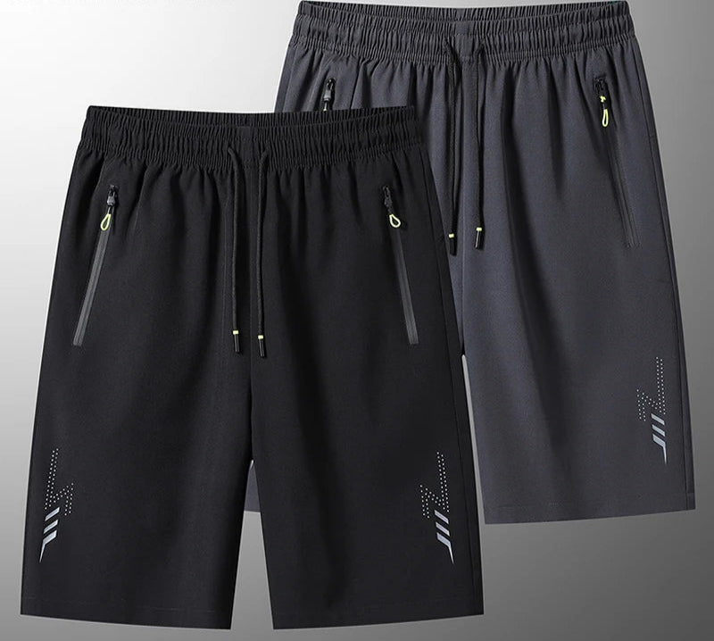 Summer Men's Sport Shorts Cool Sportswear Running Shorts Casual Bottoms Gym Fitness Training Jogging Short Pants Men Black Gray